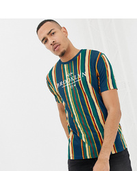 ASOS DESIGN Tall Relaxed T Shirt With Vertical Stripe And City Text Print