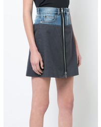 Maison Margiela Patched Pinstripe And Denim Mini Skirt