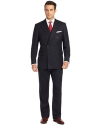 Brooks Brothers Madison Fit Chalk Stripe Double Breasted Flannel 1818 Suit