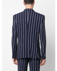 CANAKU Striped Double Breasted Blazer