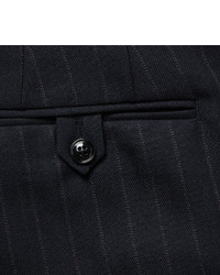 Dries Van Noten Blue Slim Fit Pinstriped Wool Suit Trousers