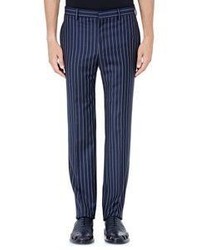 Givenchy Pinstriped Twill Trousers Blue