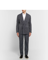 Camoshita Pleated Pinstriped Wool Blend Suit Trousers