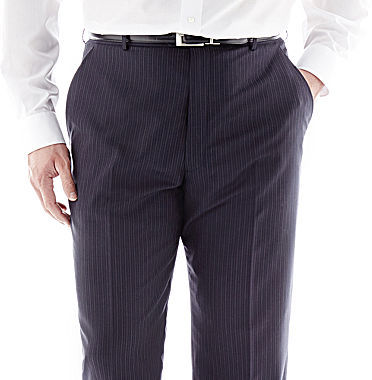 jcpenney Stafford Executive Super 130 Navy Pinstripe Flat Front Suit Pants  Big Tall, $39 | jcpenney | Lookastic