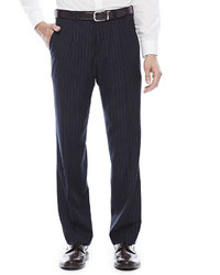 Steve Harvey Navy Striped Pleated Suit Pants