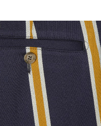 Ami Striped Wool And Cotton Blend Suit Trousers