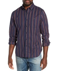 Todd Snyder Classic Fit Stripe Flannel Sport Shirt