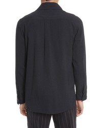TOMORROWLAND Pinstripe Flannel Shirt Jacket