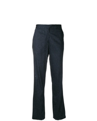 Navy Vertical Striped Flare Pants