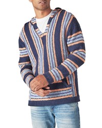 Lucky Brand Baja Stripe Pullover Hoodie Sweater In Denim Combo At Nordstrom