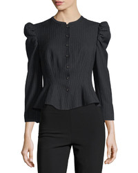 Rebecca Taylor Button Front Pinstripe Jacket
