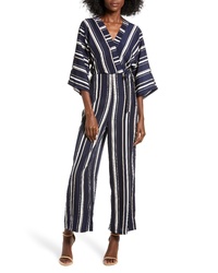ALL IN FAVO R Crossover Stripe Jumpsuit