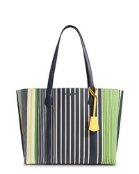 Tory Burch Perry Stripe Leather Tote