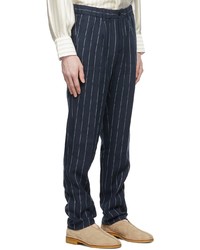 Ring Jacket Navy Linen Trousers