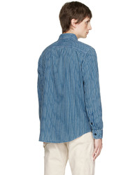 Polo Ralph Lauren Blue Classic Fit Stripe Shirt