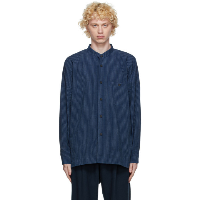 Issey Miyake Men Blue Mitsuke Shirt, $535 | SSENSE | Lookastic