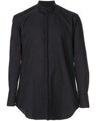 Strateas Carlucci Mandarin Collar Pinstriped Shirt