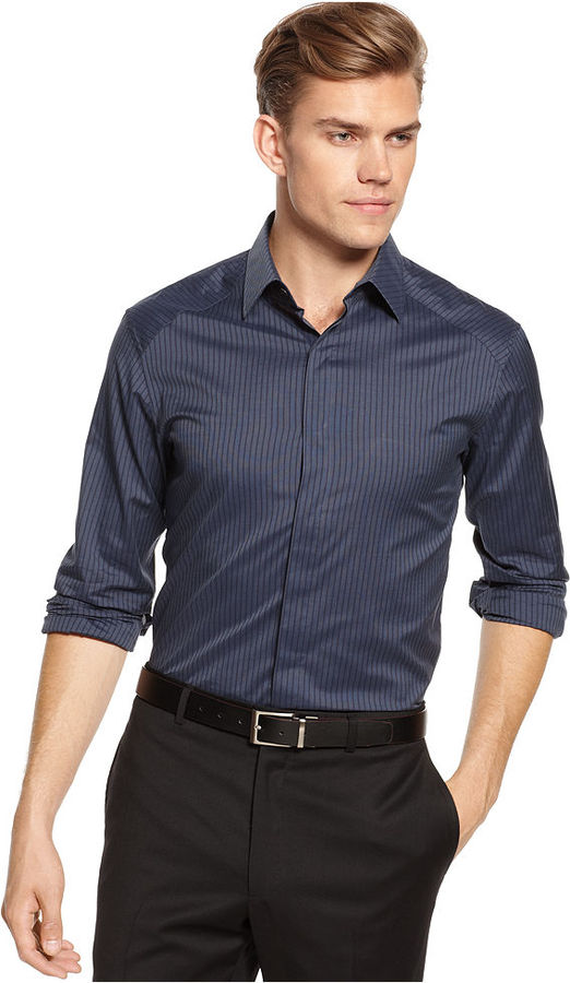 Vince Camuto Slim Fit Covered Placket Dress Shirt | Where to buy & how ...