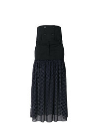 Navy Vertical Striped Maxi Skirt