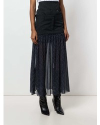 Rokh Pinstripe And Polka Dot Maxi Skirt