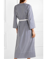 Joseph Laury Striped Cotton Poplin Wrap Midi Dress