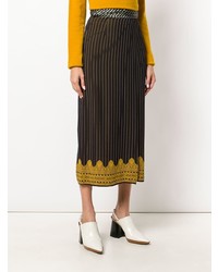 Jean Paul Gaultier Vintage Mid Calf Pinstripe Skirt