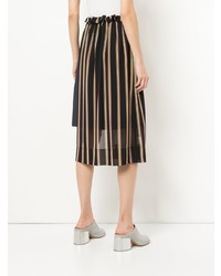 GUILD PRIME Striped Asymmetric Midi Skirt