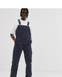 Navy Vertical Striped Overalls