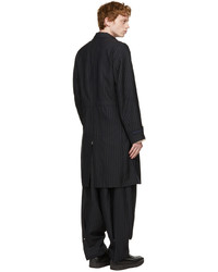 Kiko Kostadinov Navy Pinstripe Freydal Tailored Long Coat