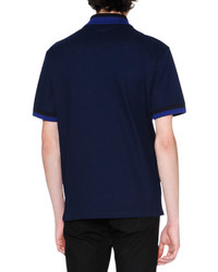 Alexander McQueen Ribbon Stripe Polo Shirt Navyblack