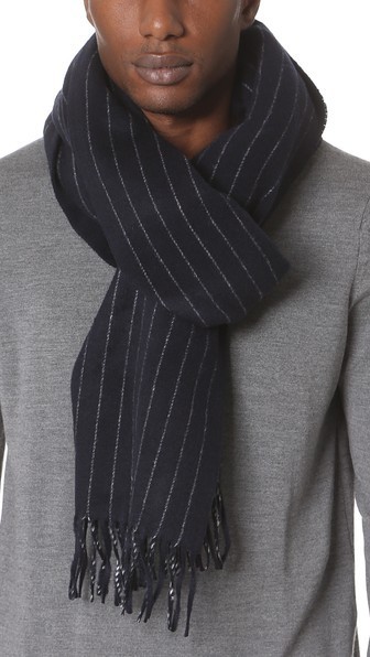 Black pinstripe scarf Archives - STYLE DU MONDE