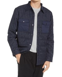 Open Edit Stripe Quilted Shirt Jacket