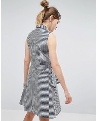 Closet London Closet Stripe Shirt Dress With Frill
