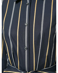 Loveless Striped Tie Waist Shirt Dress