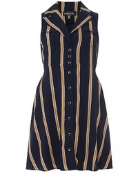 Yumi Mela Navy Striped Shirt Dress
