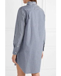 Thom Browne Oversized Cotton Poplin Shirt Dress Navy