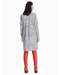 Calvin Klein Striped Cotton Woven Shirt Dress