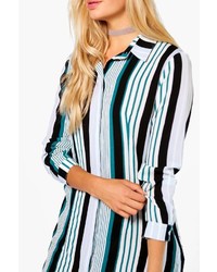 Boohoo Tammy Stripe Shirt Dress