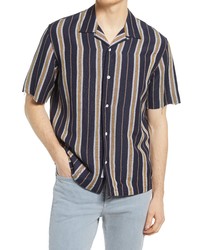 rag & bone Avery Stripe Short Sleeve Button Up Shirt