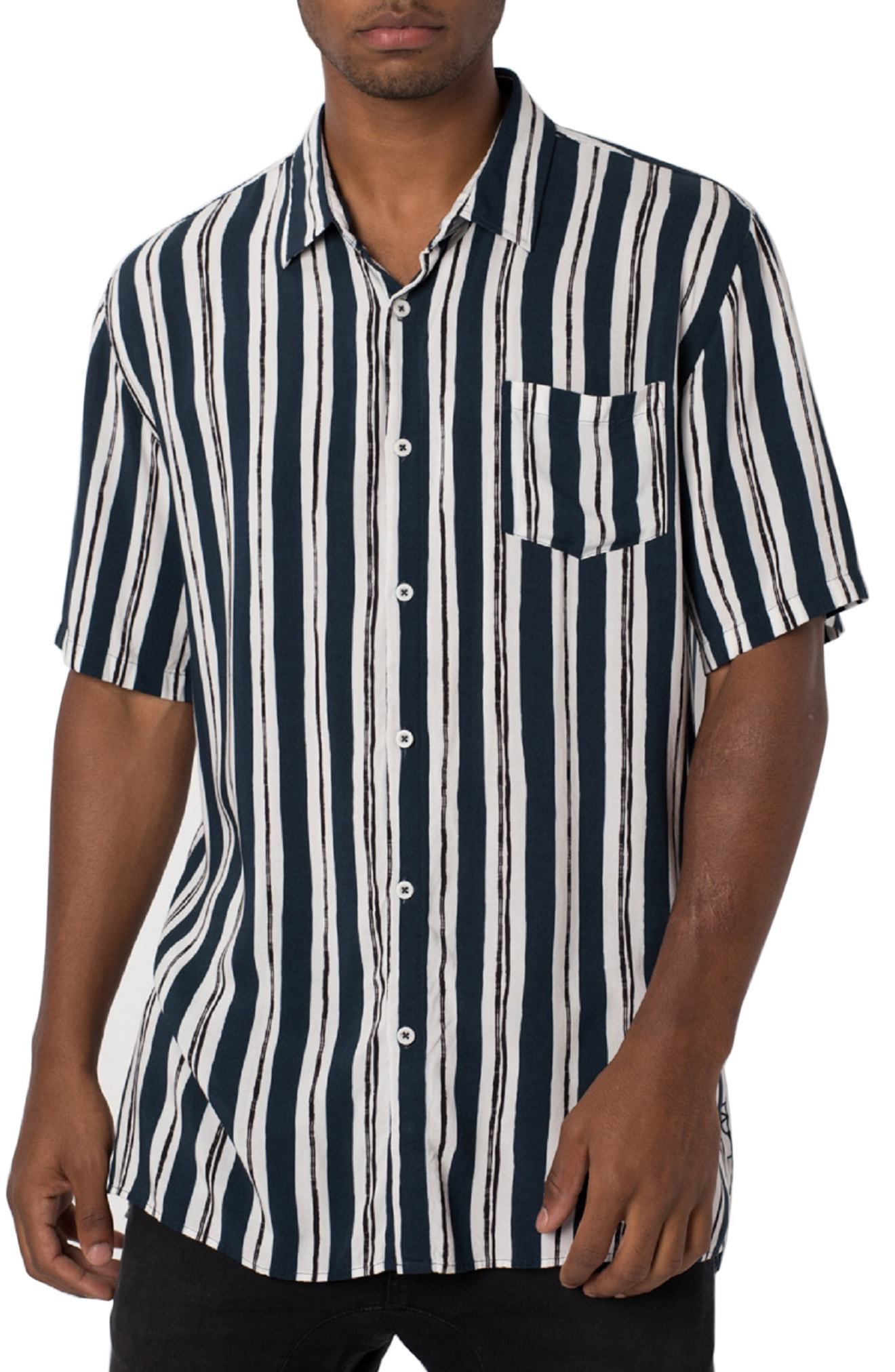 Zanerobe Impression Stripe Rayon Shirt, $59 | Nordstrom | Lookastic