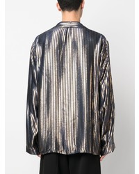 Etro Metallic Striped Silk Shirt