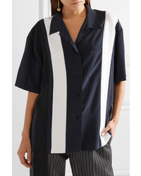 Stella McCartney Asymmetric Striped Silk Shirt