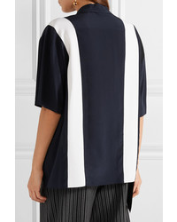 Stella McCartney Asymmetric Striped Silk Shirt