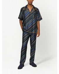 Dolce & Gabbana Short Sleeve Striped Silk Shirt