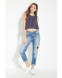 Forever 21 Contemporary Stripe Crop Top