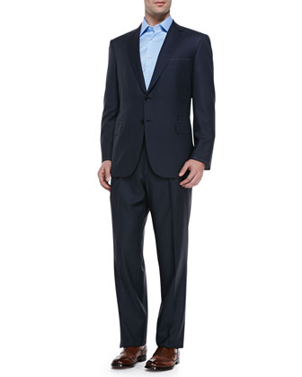 Brioni Striped Suit Navy, $5,495 | Neiman Marcus | Lookastic