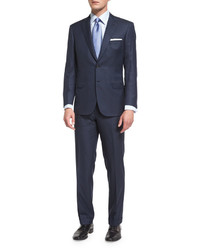 Brioni Colosseo Self Striped Two Piece Suit Navy