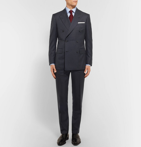 Kingsman Harrys Navy Pinstriped Super 120s Wool Suit, $2,007 | MR ...