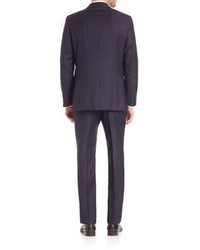 Isaia Navy Striped Suit