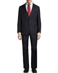 Hickey Freeman Pinstripe Two Button Suit Blue